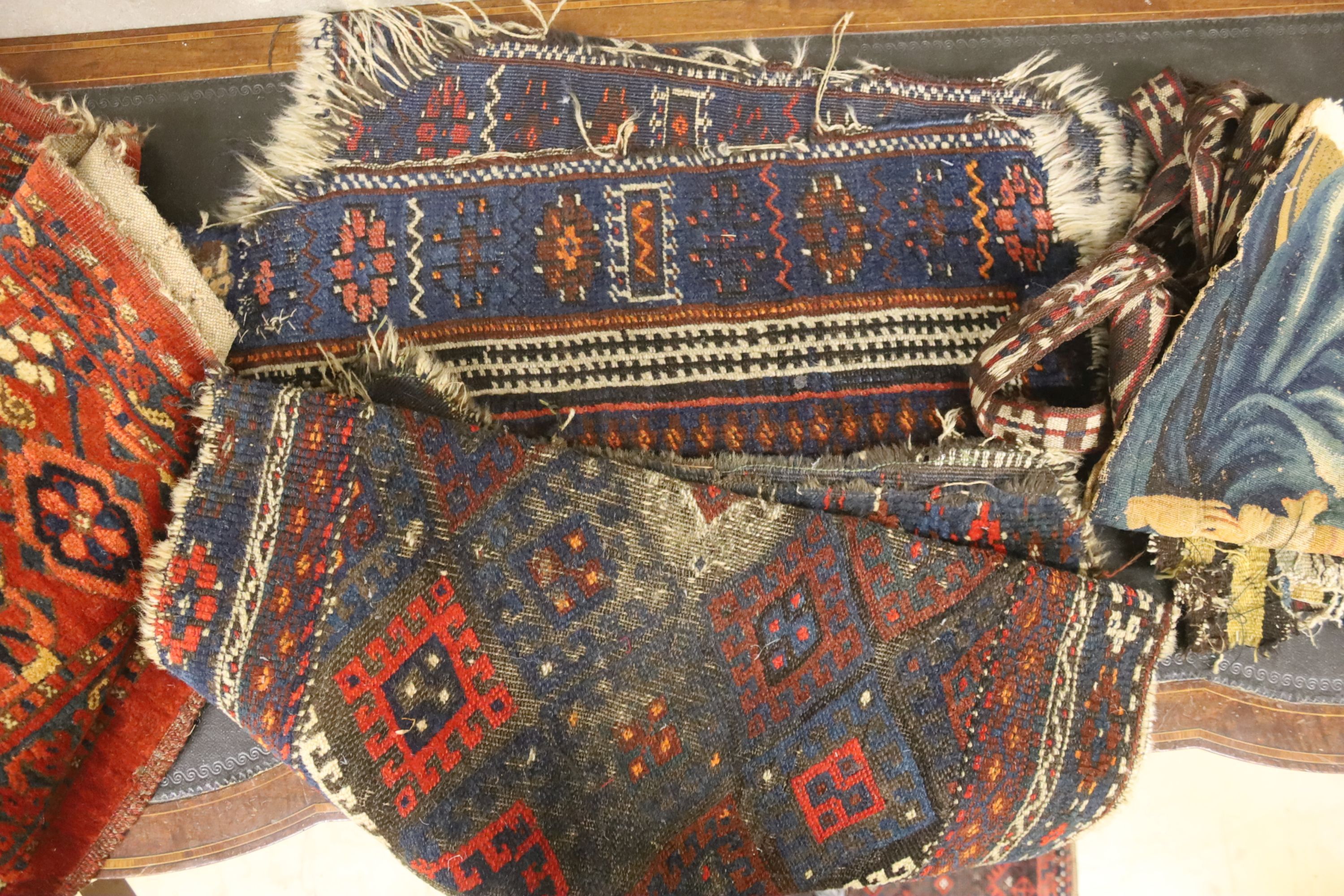 Ten items - Middle Eastern textiles, carpet bags